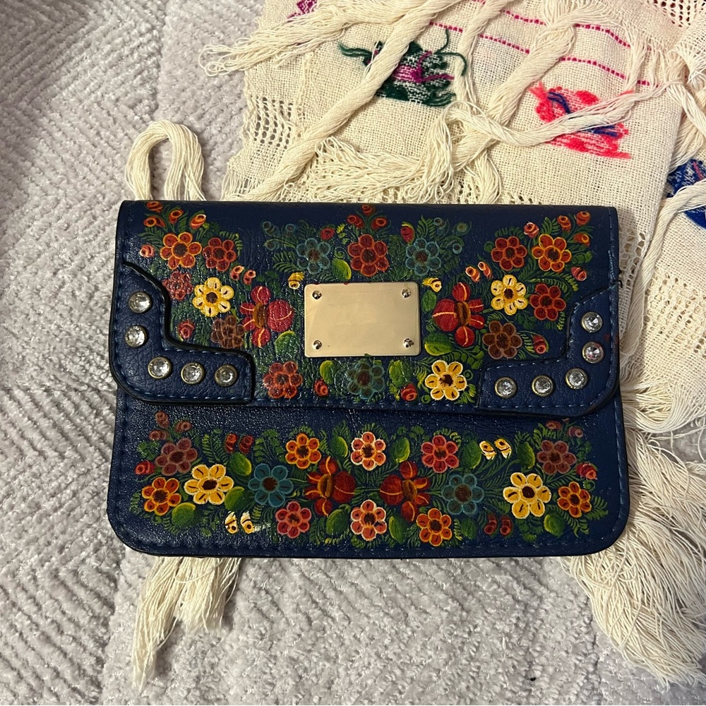 Handpainted Hand Wallet w/ Studs